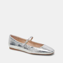 DOLCE VITA Flats & Loafers*Reyes Ballet Flats Silver Distressed Leather