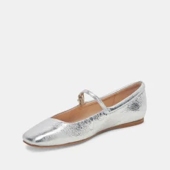 DOLCE VITA Flats & Loafers*Reyes Ballet Flats Silver Distressed Leather