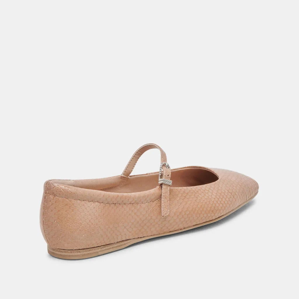 DOLCE VITA Flats & Loafers*Reyes Ballet Flats Toffee Snake Embossed