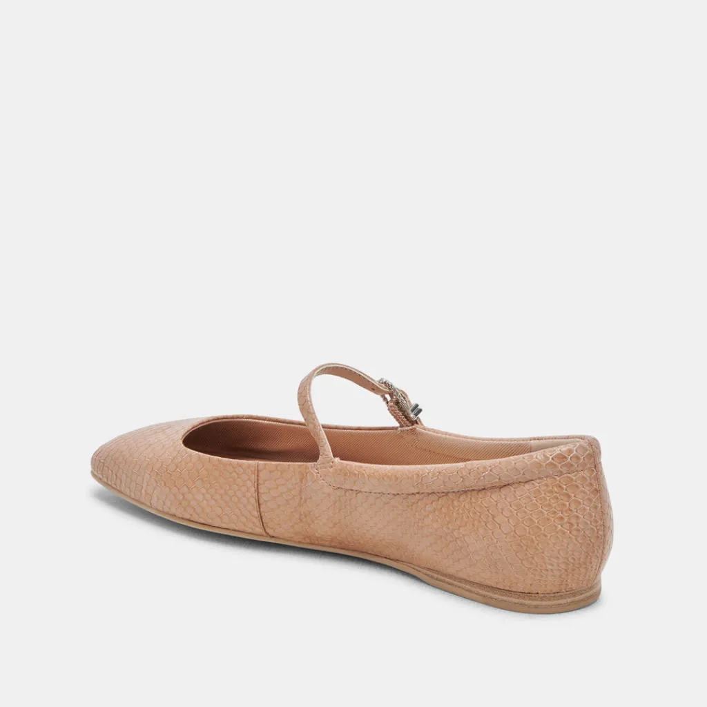 DOLCE VITA Flats & Loafers*Reyes Ballet Flats Toffee Snake Embossed