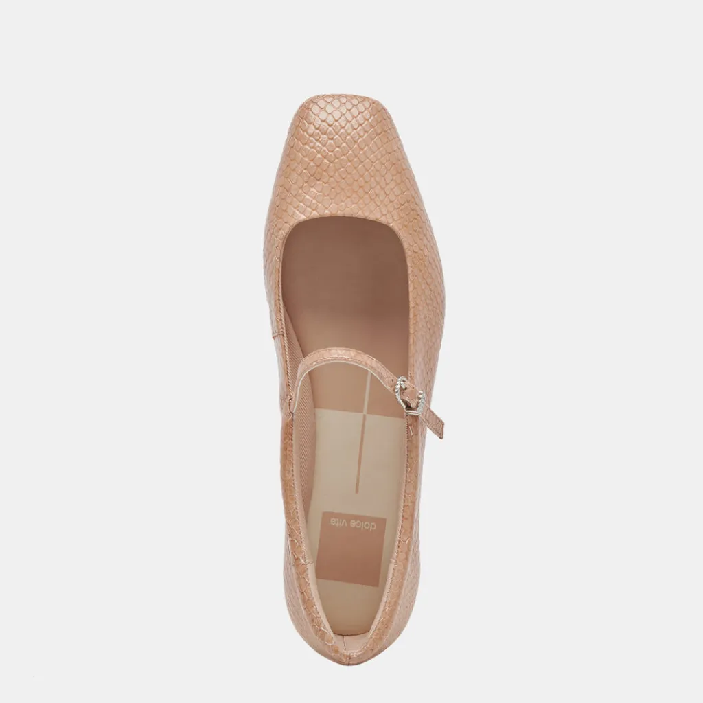 DOLCE VITA Flats & Loafers*Reyes Ballet Flats Toffee Snake Embossed