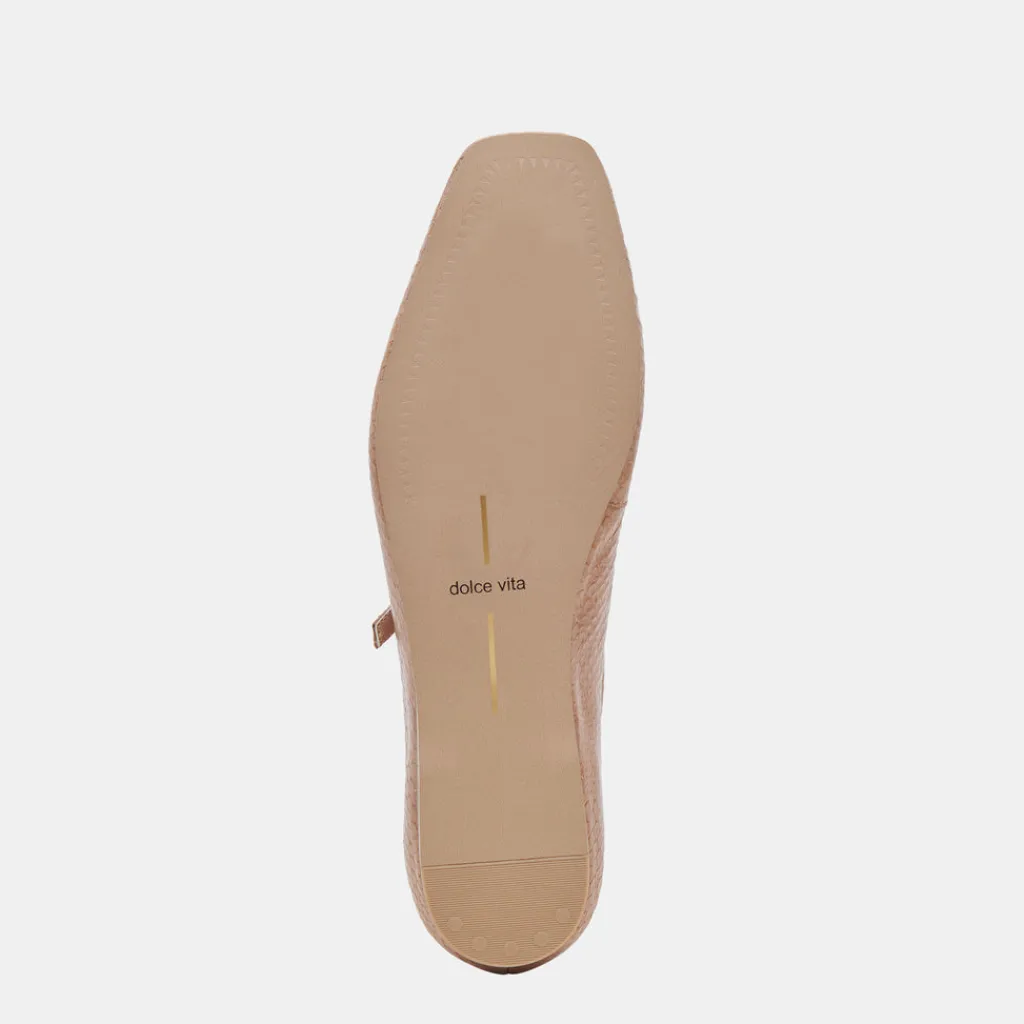 DOLCE VITA Flats & Loafers*Reyes Ballet Flats Toffee Snake Embossed
