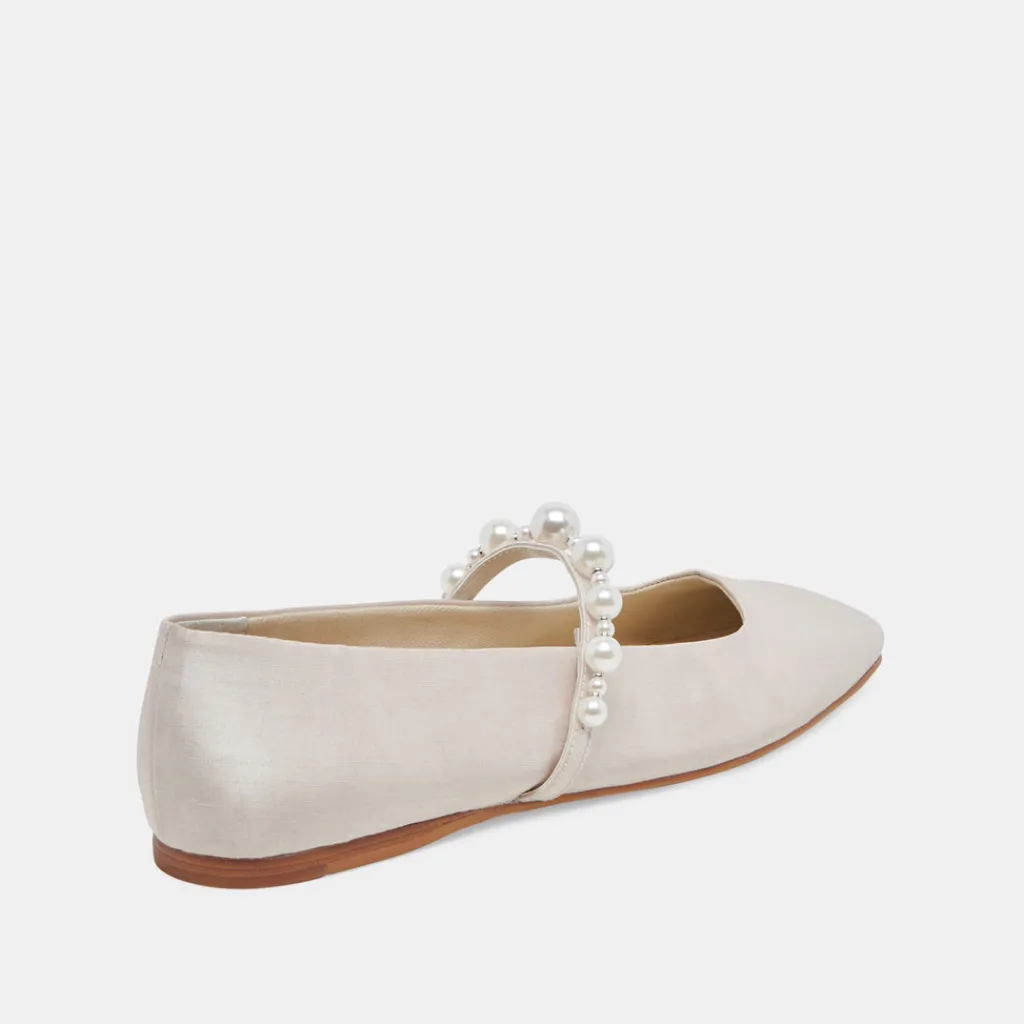 DOLCE VITA Flats & Loafers*Roxana Pearl Ballet Flats Ivory Satin
