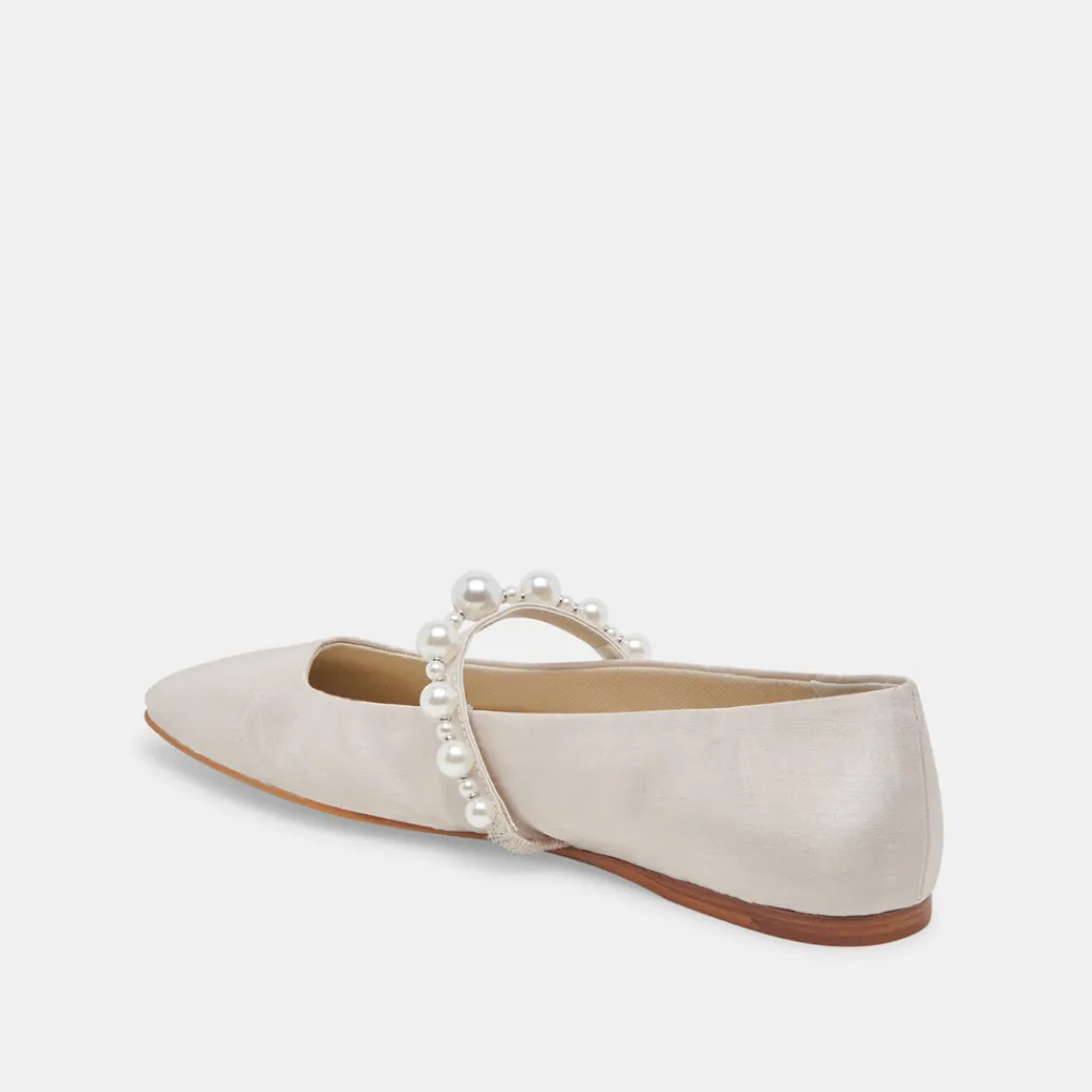 DOLCE VITA Flats & Loafers*Roxana Pearl Ballet Flats Ivory Satin