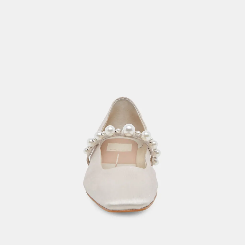 DOLCE VITA Flats & Loafers*Roxana Pearl Ballet Flats Ivory Satin