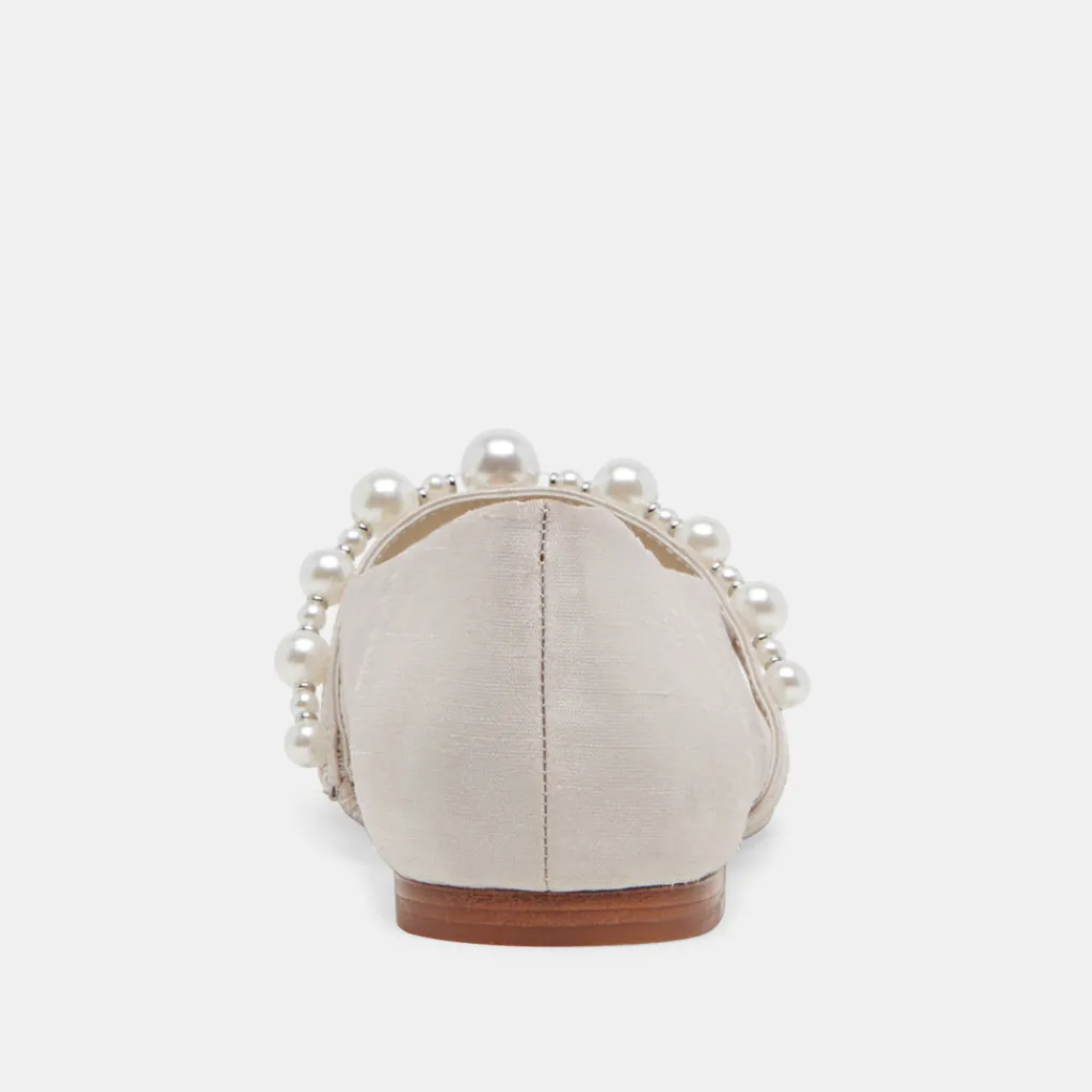 DOLCE VITA Flats & Loafers*Roxana Pearl Ballet Flats Ivory Satin