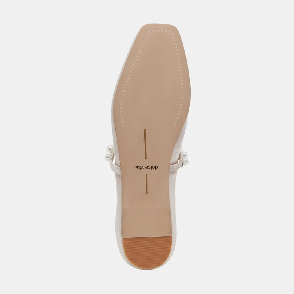 DOLCE VITA Flats & Loafers*Roxana Pearl Ballet Flats Ivory Satin