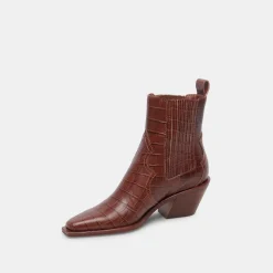 DOLCE VITA Boots & Booties*Senna Booties Walnut Embossed Leather