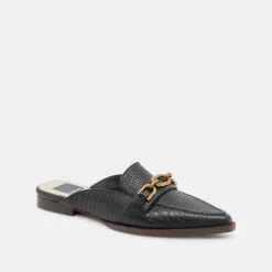DOLCE VITA Flats & Loafers*Sidon Flats Noir Embossed Leather