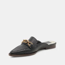 DOLCE VITA Flats & Loafers*Sidon Flats Noir Embossed Leather