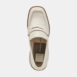 DOLCE VITA Flats & Loafers*Talie Loafers Ivory Embossed Leather