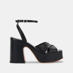 DOLCE VITA Wedges*Wessi Heels Black Leather