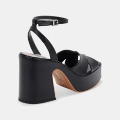 DOLCE VITA Wedges*Wessi Heels Black Leather