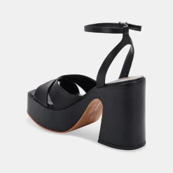 DOLCE VITA Wedges*Wessi Heels Black Leather