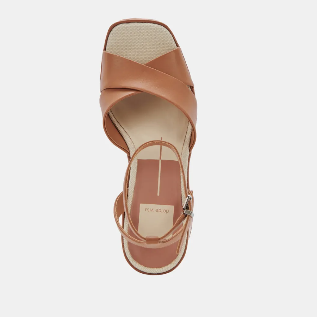 DOLCE VITA Wedges*Wessi Heels Caramel Leather