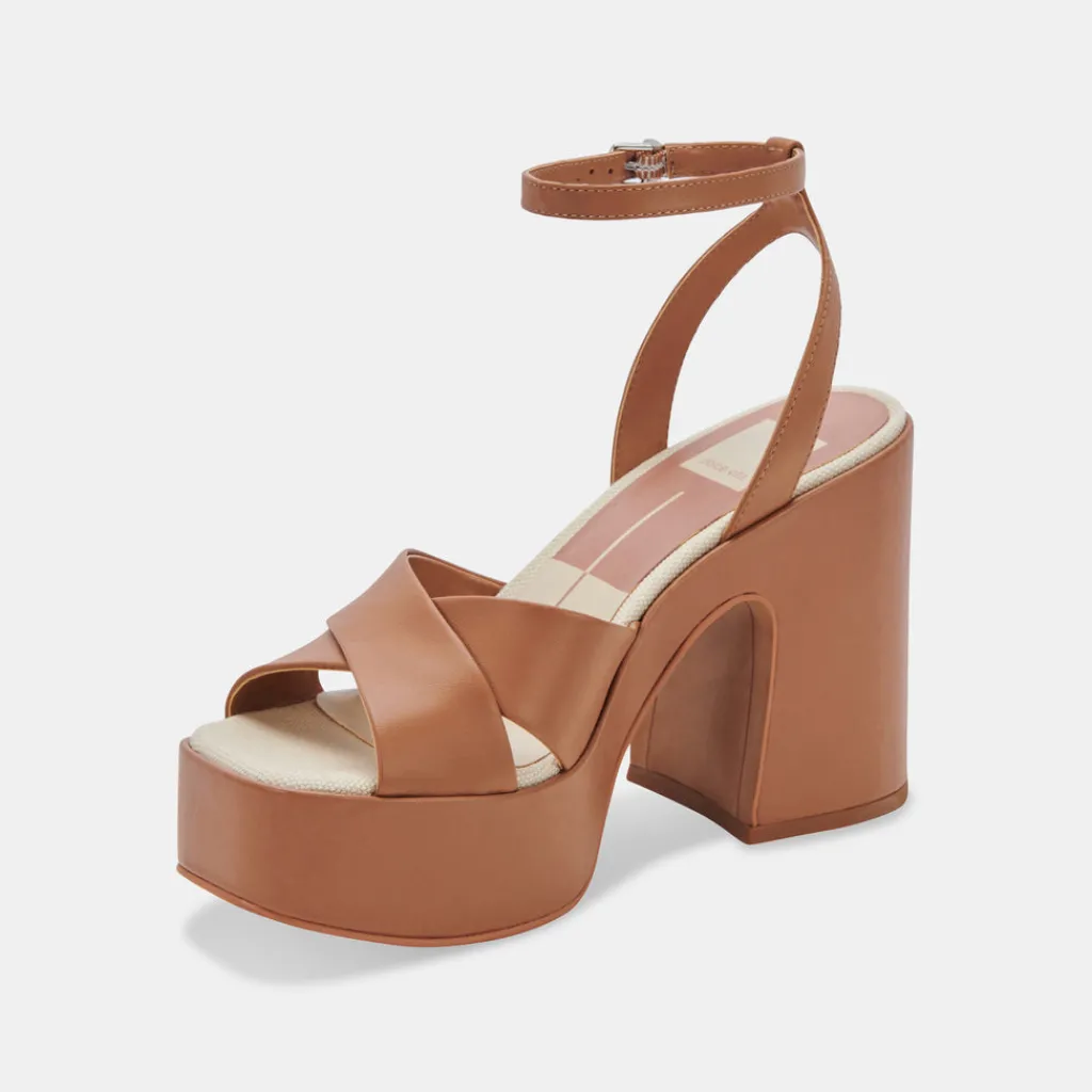 DOLCE VITA Wedges*Wessi Heels Caramel Leather