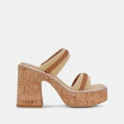 DOLCE VITA Sandals*Whim Heels Honey Raffia