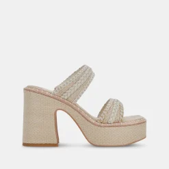 DOLCE VITA Sandals*Whim Heels Oatmeal Raffia