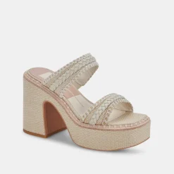 DOLCE VITA Sandals*Whim Heels Oatmeal Raffia