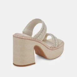 DOLCE VITA Sandals*Whim Heels Oatmeal Raffia