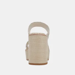 DOLCE VITA Sandals*Whim Heels Oatmeal Raffia