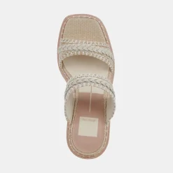 DOLCE VITA Sandals*Whim Heels Oatmeal Raffia