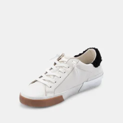 DOLCE VITA Sneakers*Zina Plush Sneakers White Black Leather