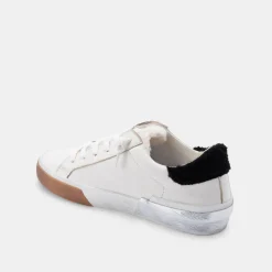 DOLCE VITA Sneakers*Zina Plush Sneakers White Black Leather