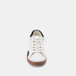 DOLCE VITA Sneakers*Zina Plush Sneakers White Black Leather