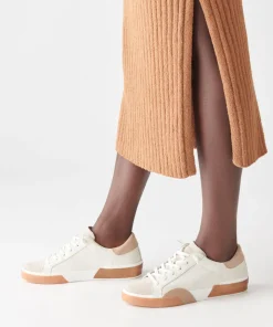 DOLCE VITA Sneakers*Zina Wide Sneakers White Tan Leather