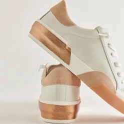 DOLCE VITA Sneakers*Zina Wide Sneakers White Tan Leather